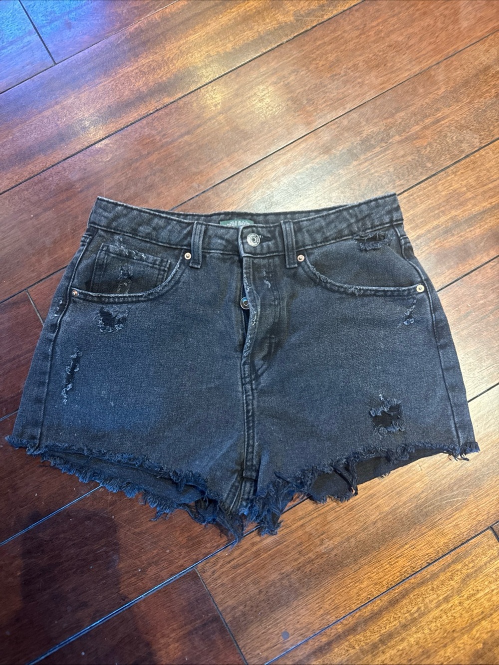 wild fable Black High-Rise Distressed Denim Shorts size 6